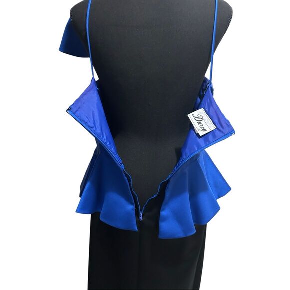 Darcy Royal Blue Peplum Sheath Dress Rhinestone Cocktail Party Sz 11/12 - Picture 7 of 14